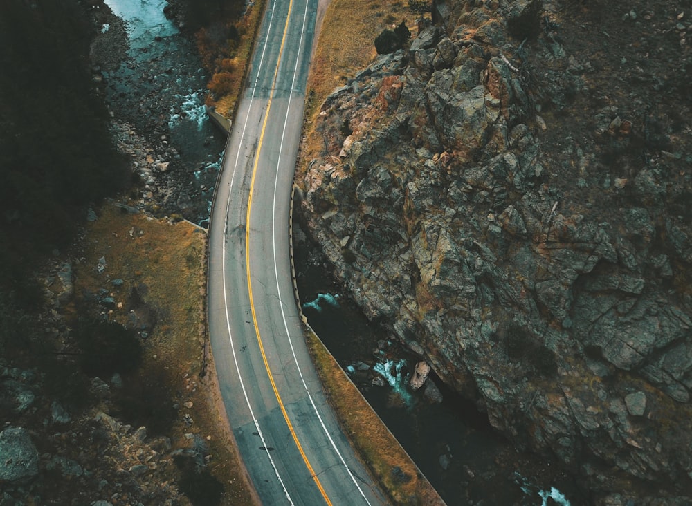 aerial view of road during daytime