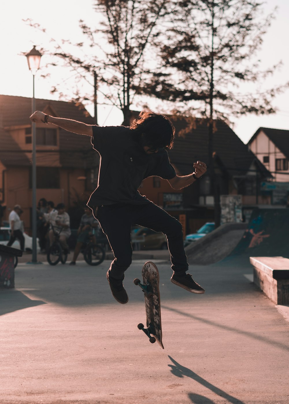 man doing skateboard trick