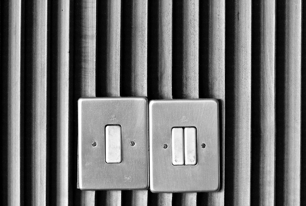 two gray switch panels