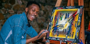 A candid moment of Destiny enjoying her creative process.