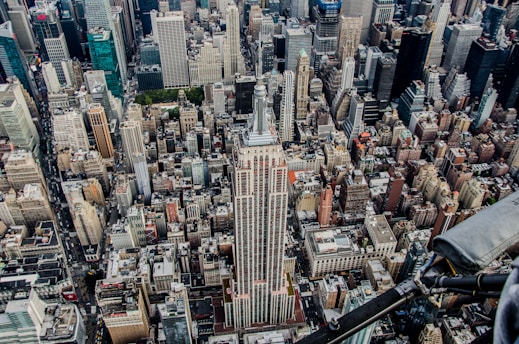 high-angle photography of city