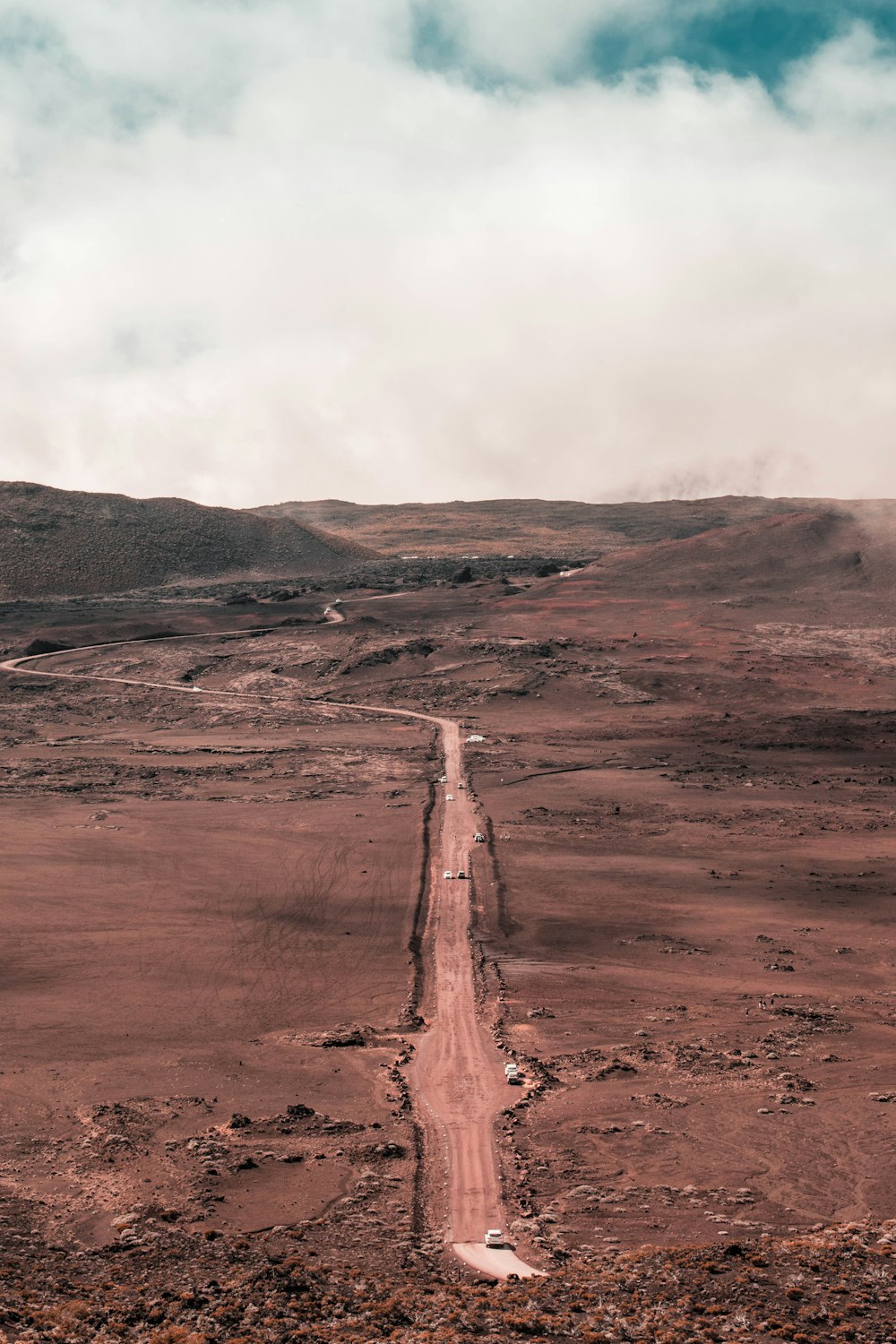 aerial photography of road on desert