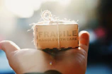 person holding Fragile box