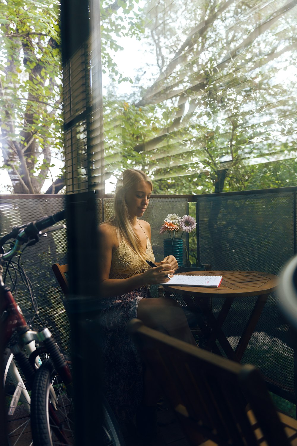 woman sitting on chair