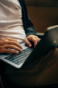person using MacBok