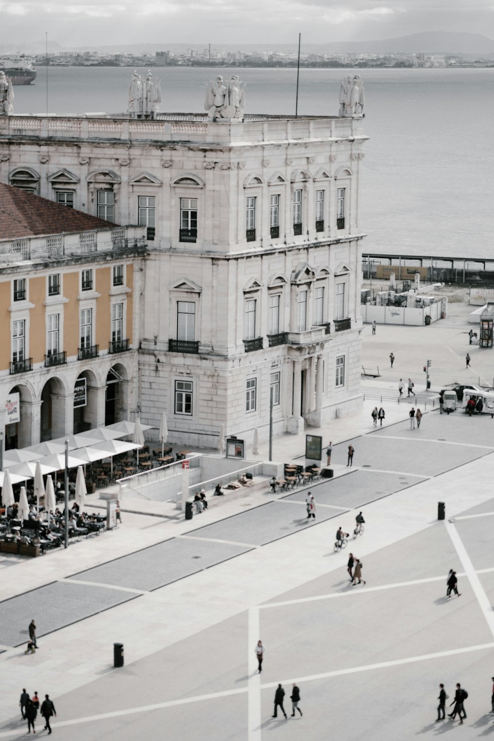 people near building