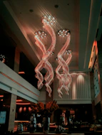 Elegant event space with modern decor and warm lighting