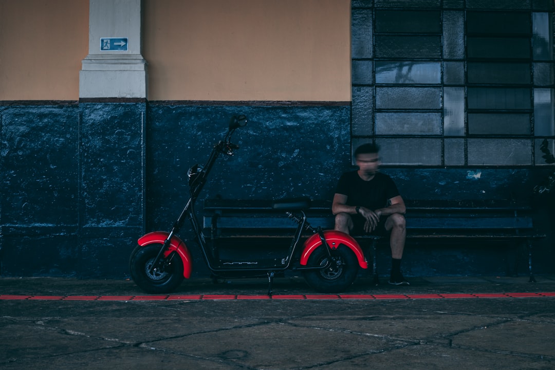 black and red scooter