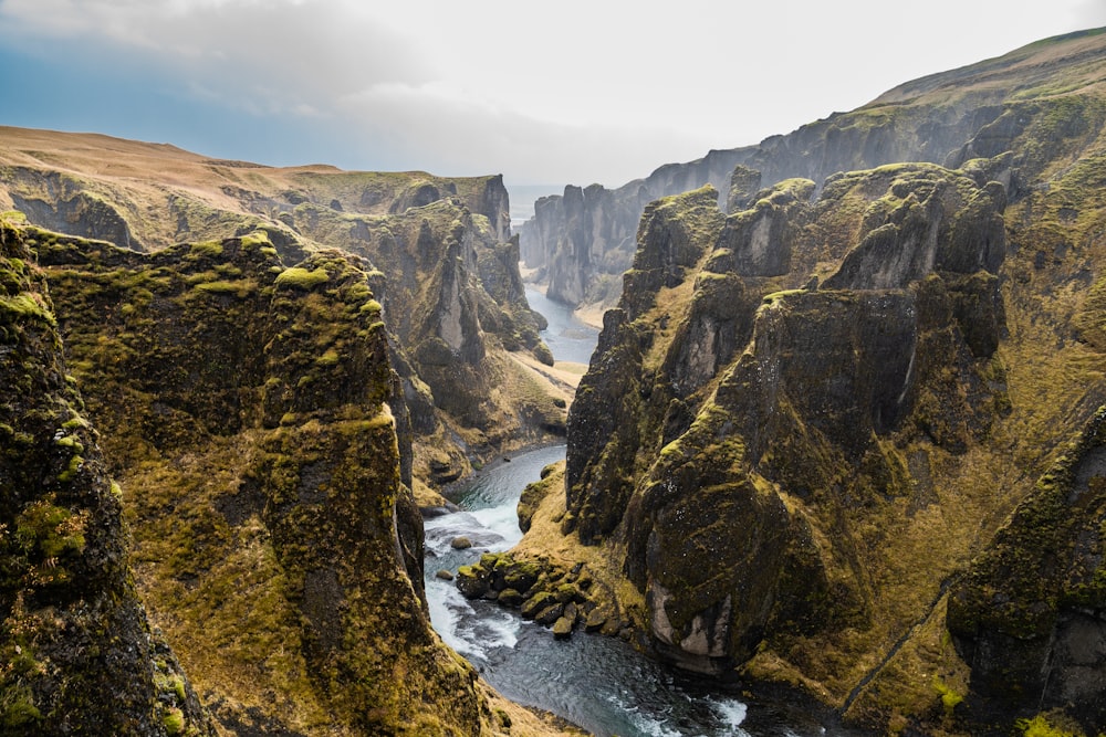 aerial photography of cliffs