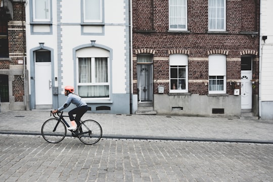person on bicycle in Muur van Geraardsbergen Belgium