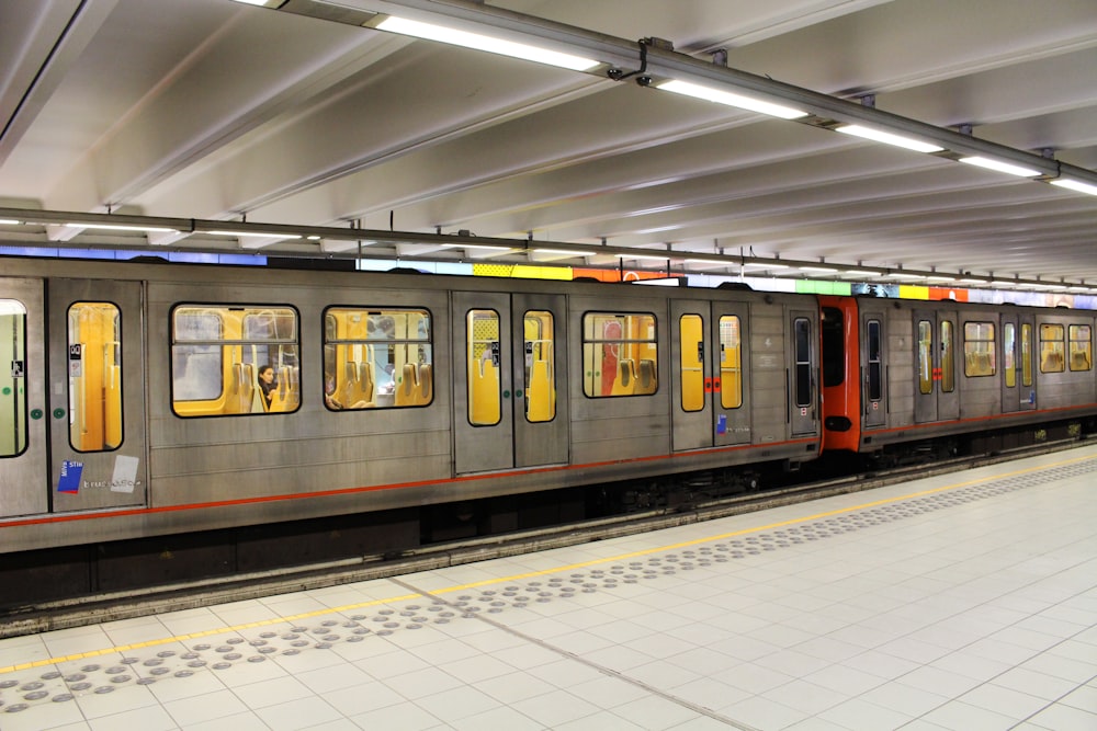 gray and orange train