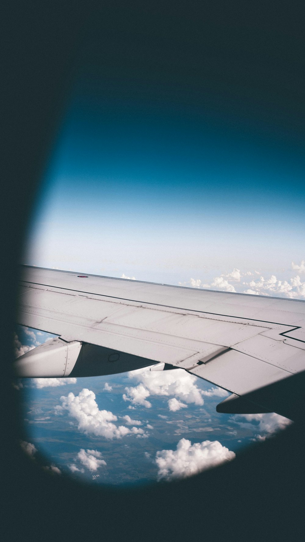 view of airliner wings on window