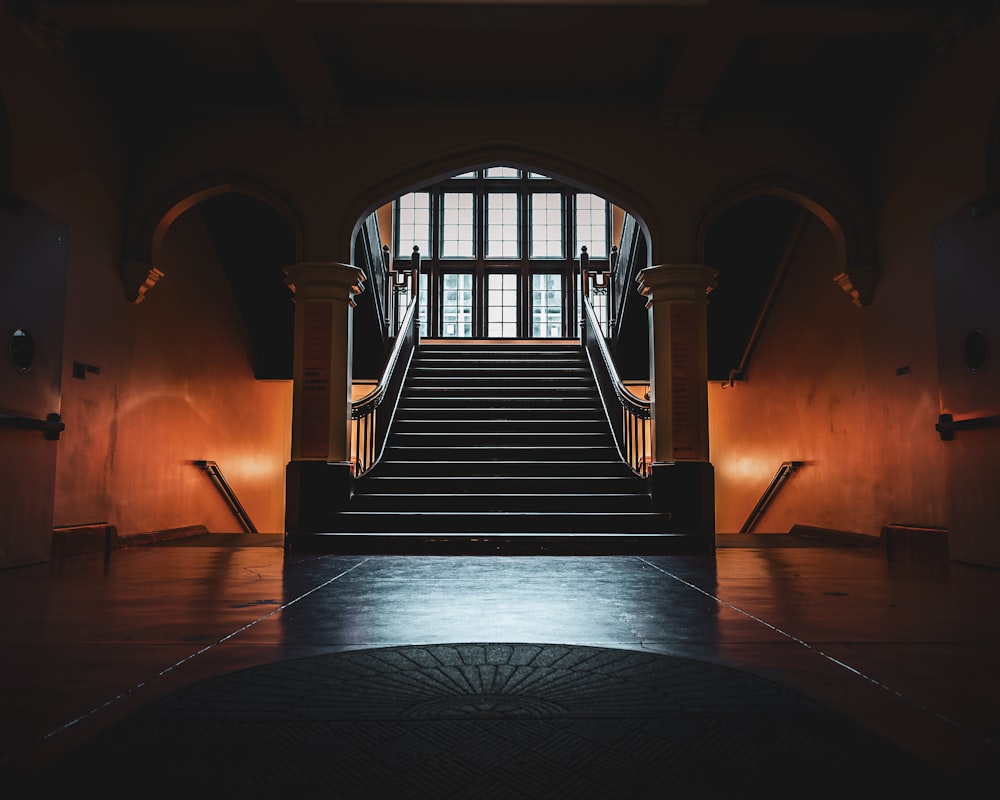 empty stairs leading to second floor