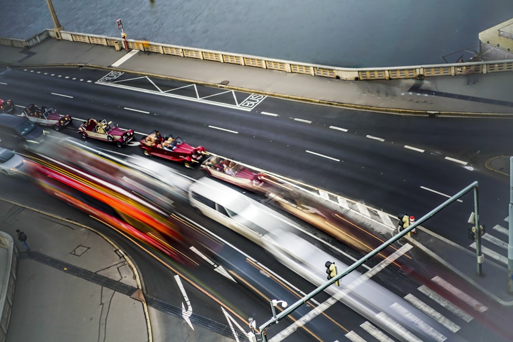 time lapse photo of highway