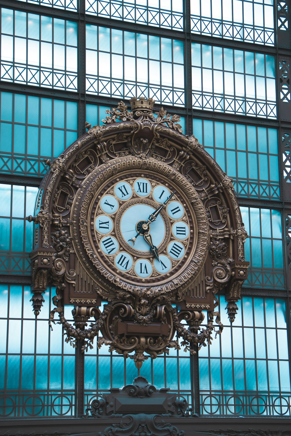 large round brown clock