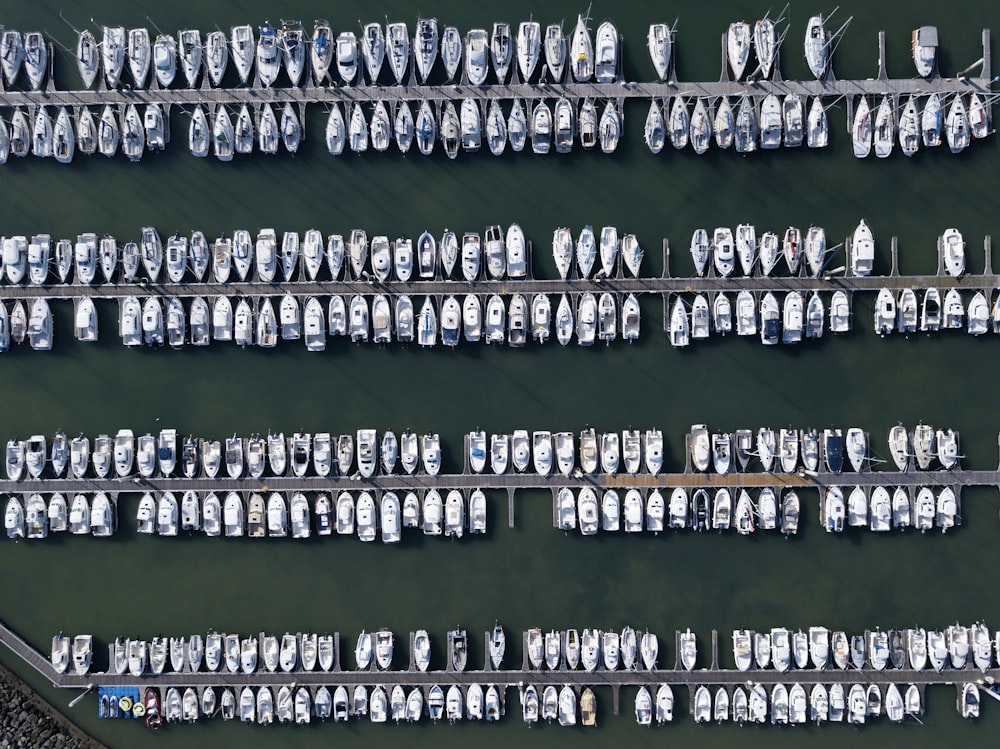 parked assorted-color boats during daytime