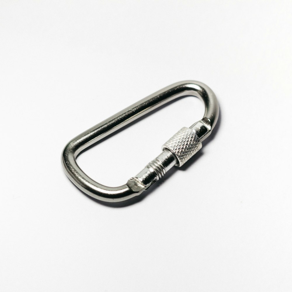 silver-colored carabiner