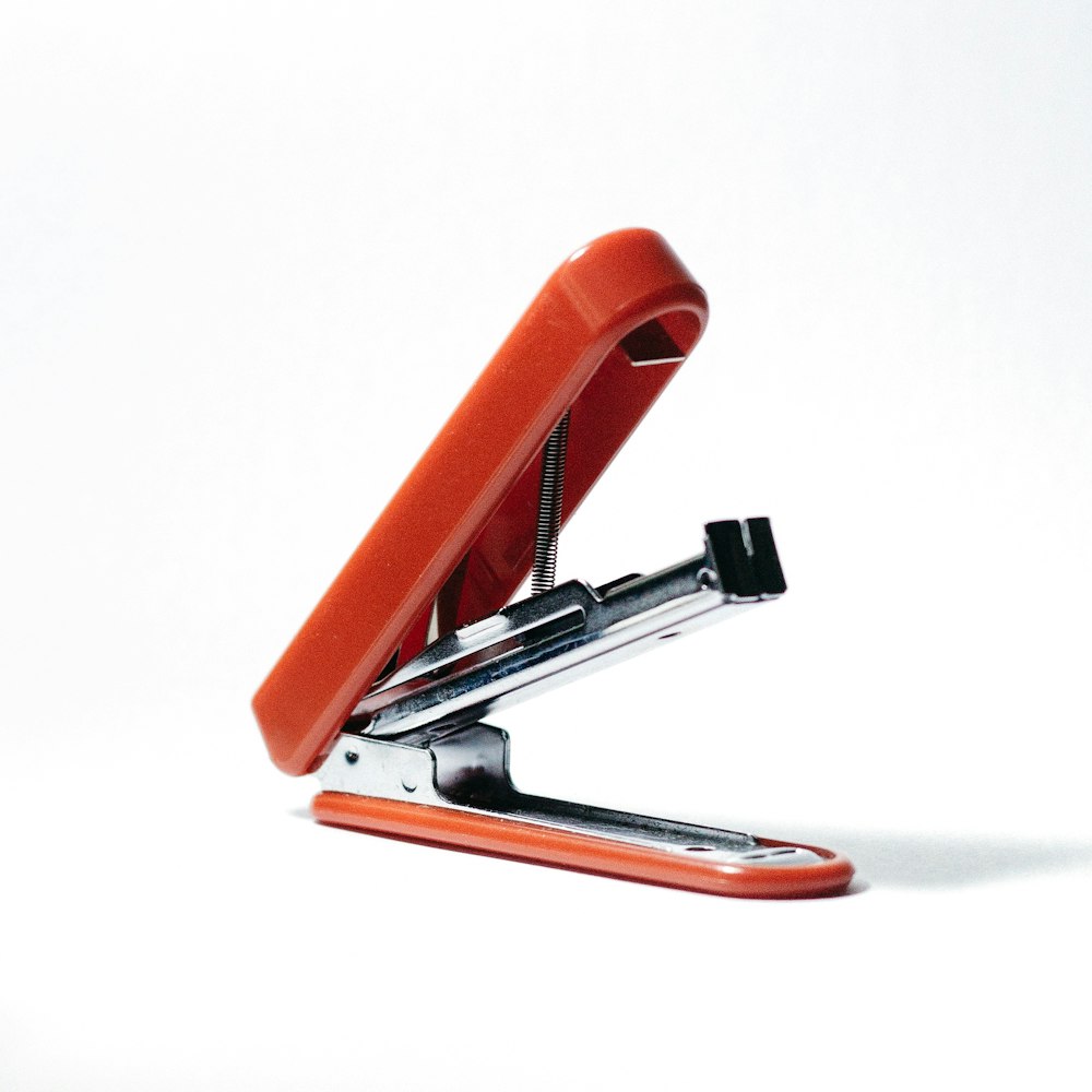 orange stapler opened