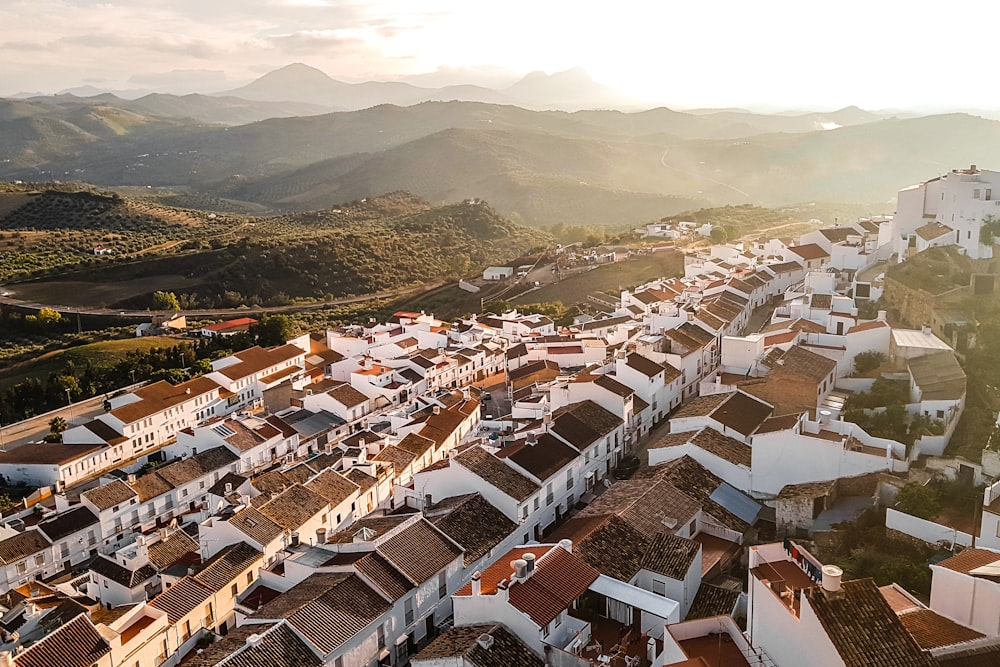 high-angle photography of rural area