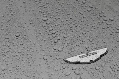 Close-up of water droplets beading on a freshly waxed car surface.