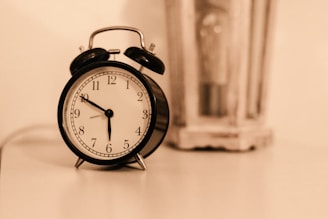 black ring bell alarm clock