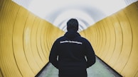 man in tunnel