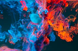 blue and orange smoke