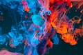 blue and orange smoke