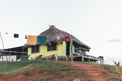 brown and yellow house photography fiji zoom background