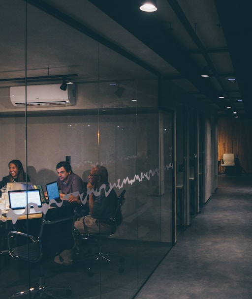 group of people having a meeting