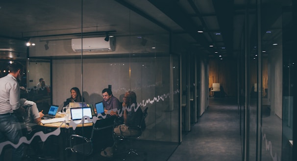 group of people having a meeting