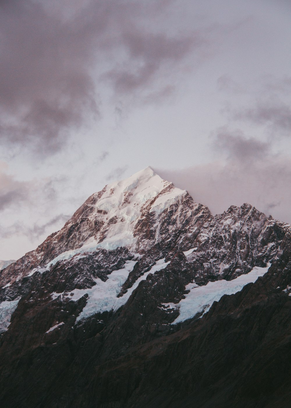 mountain covered by snow