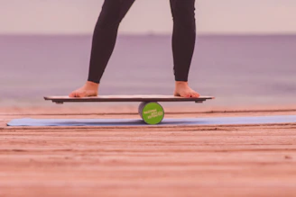 person on balance board