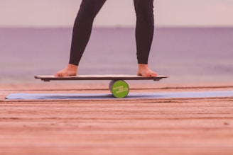 person on balance board
