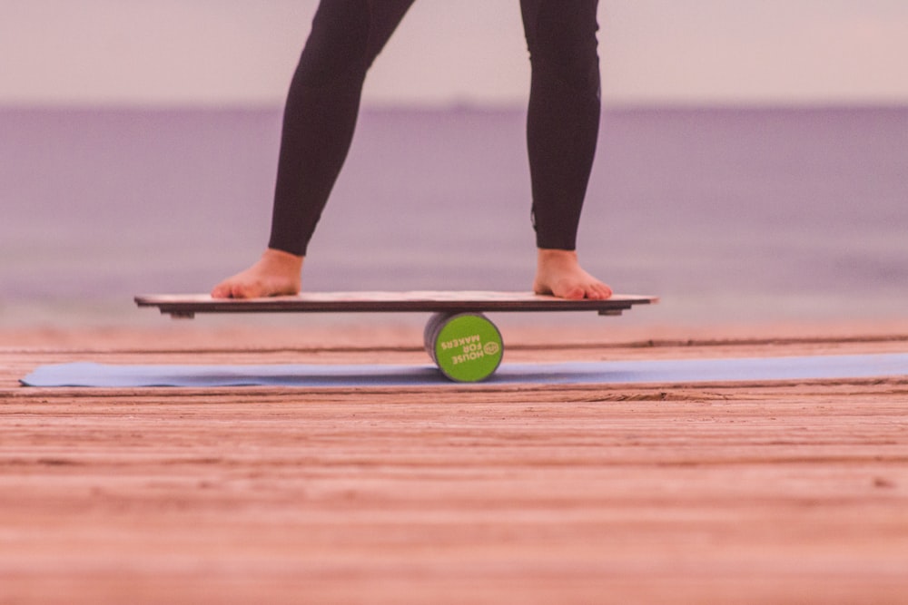 person on balance board