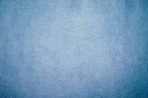 Close-up of wet blue leather texture showing its smooth surface.