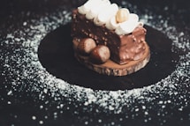 brown chocolate top with creme dish