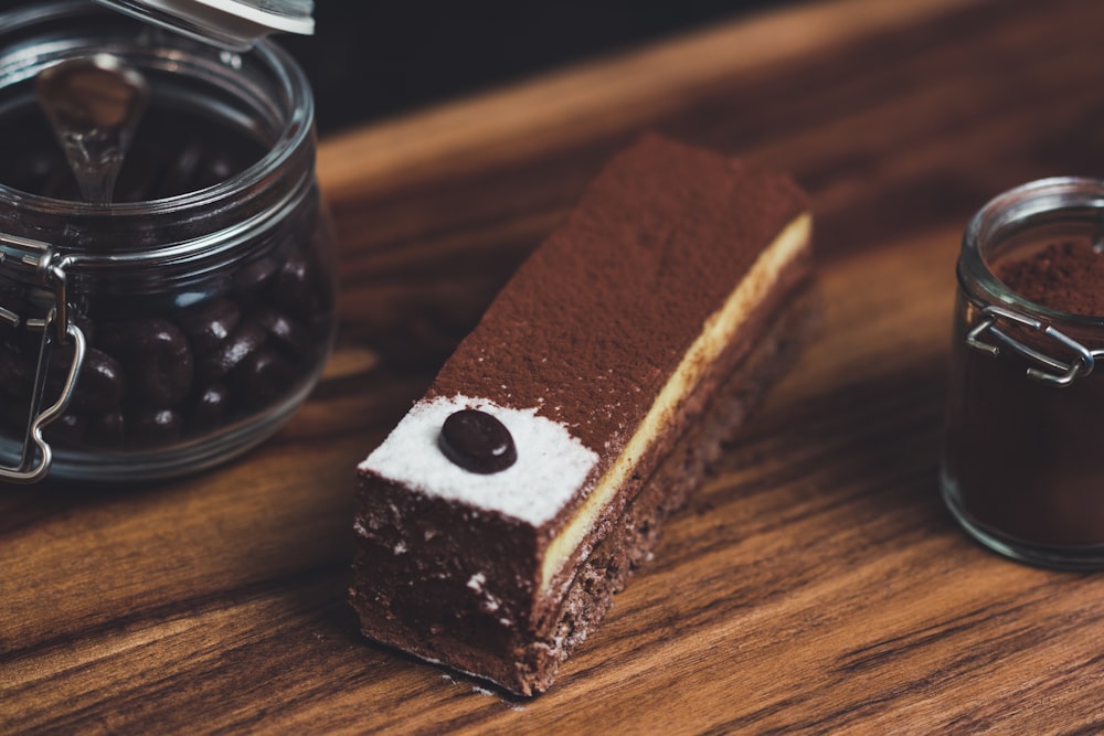 chocolate bar beside jars