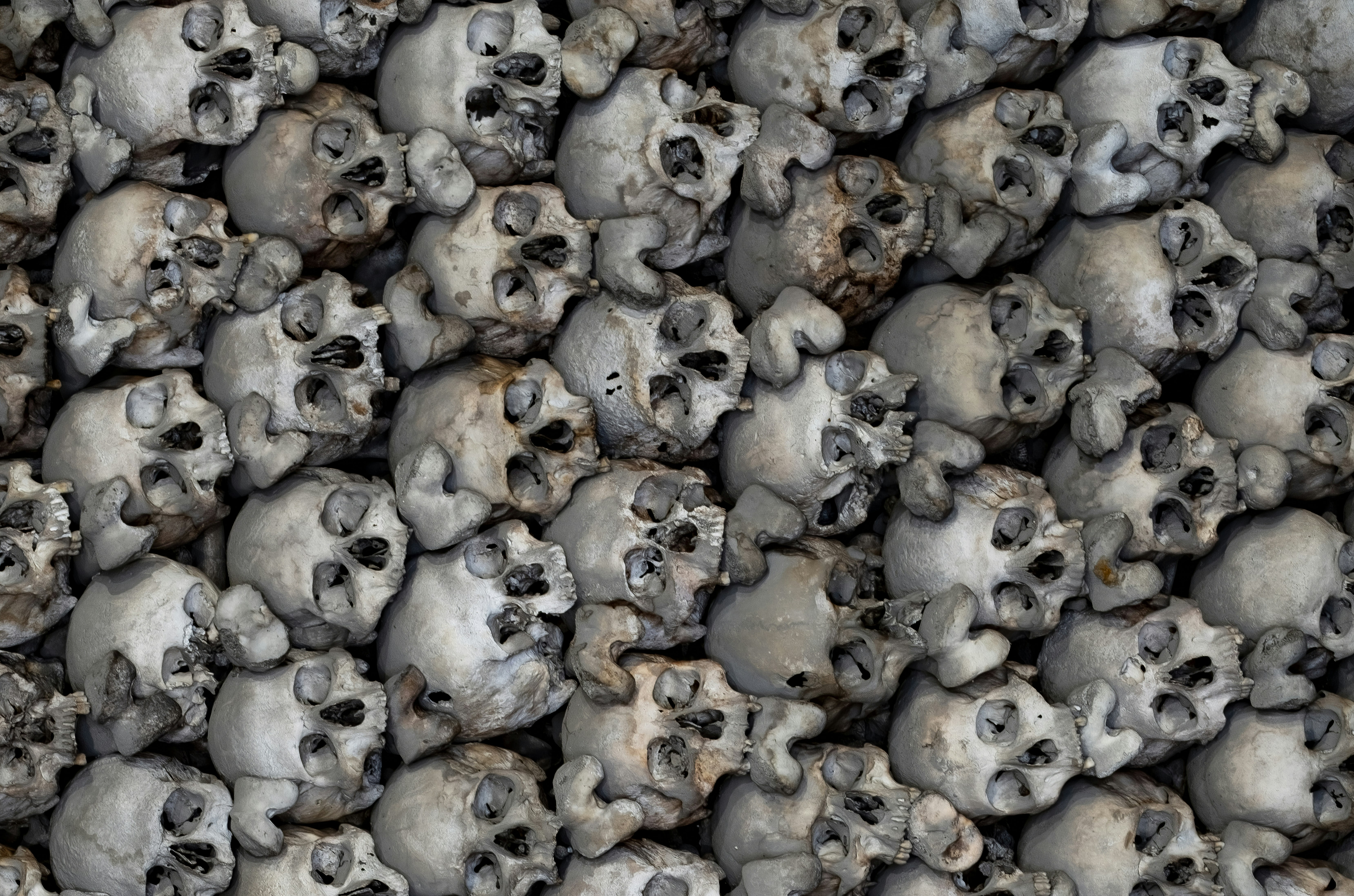 One of those gruesome things that people thought was a good idea once upon a time.  That of making walls and other monuments out of the bones of the dead.  This one is under a church in Blattern (Switzerland) and the general term is Ossuary.