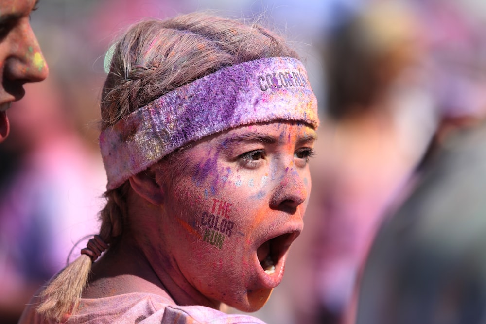 woman wearing white headband