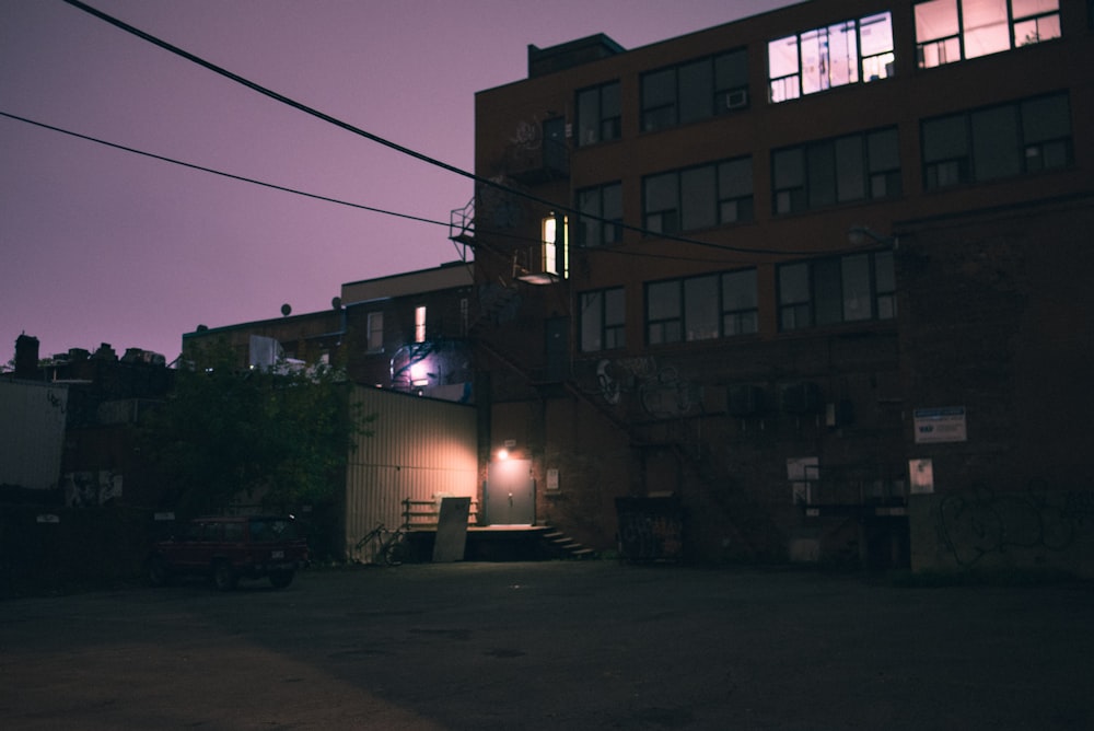 lit gray doors to a warehouse