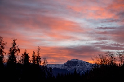 A picturesque view of the Colorado mountains at sunset.