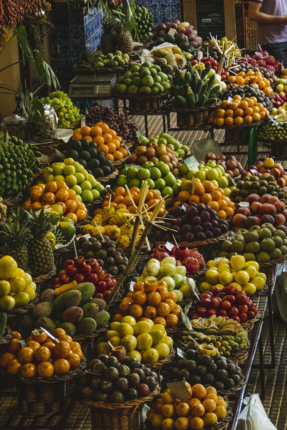 assorted fruits on display