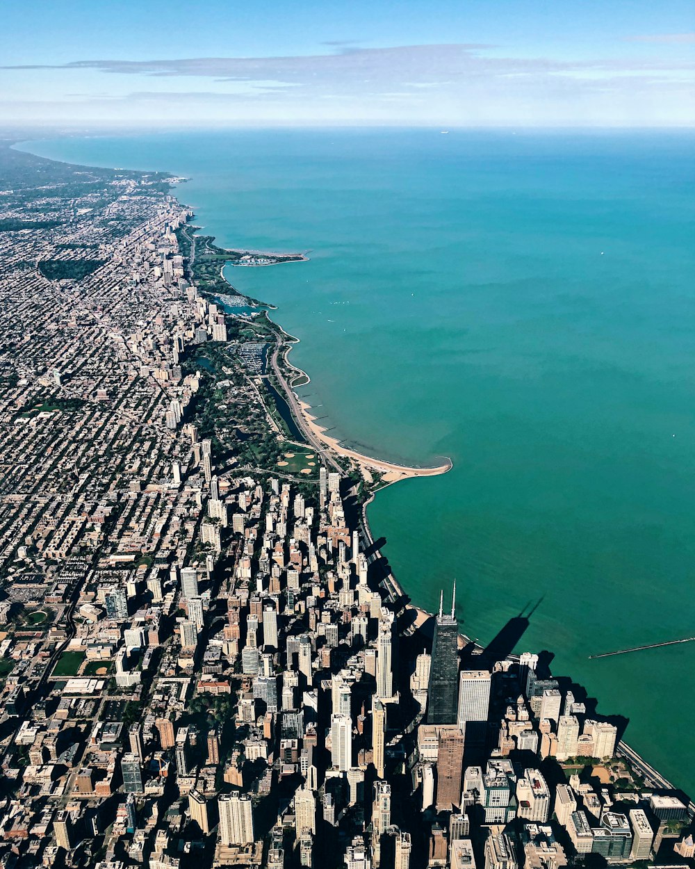 aerial photo of buildings near ocean