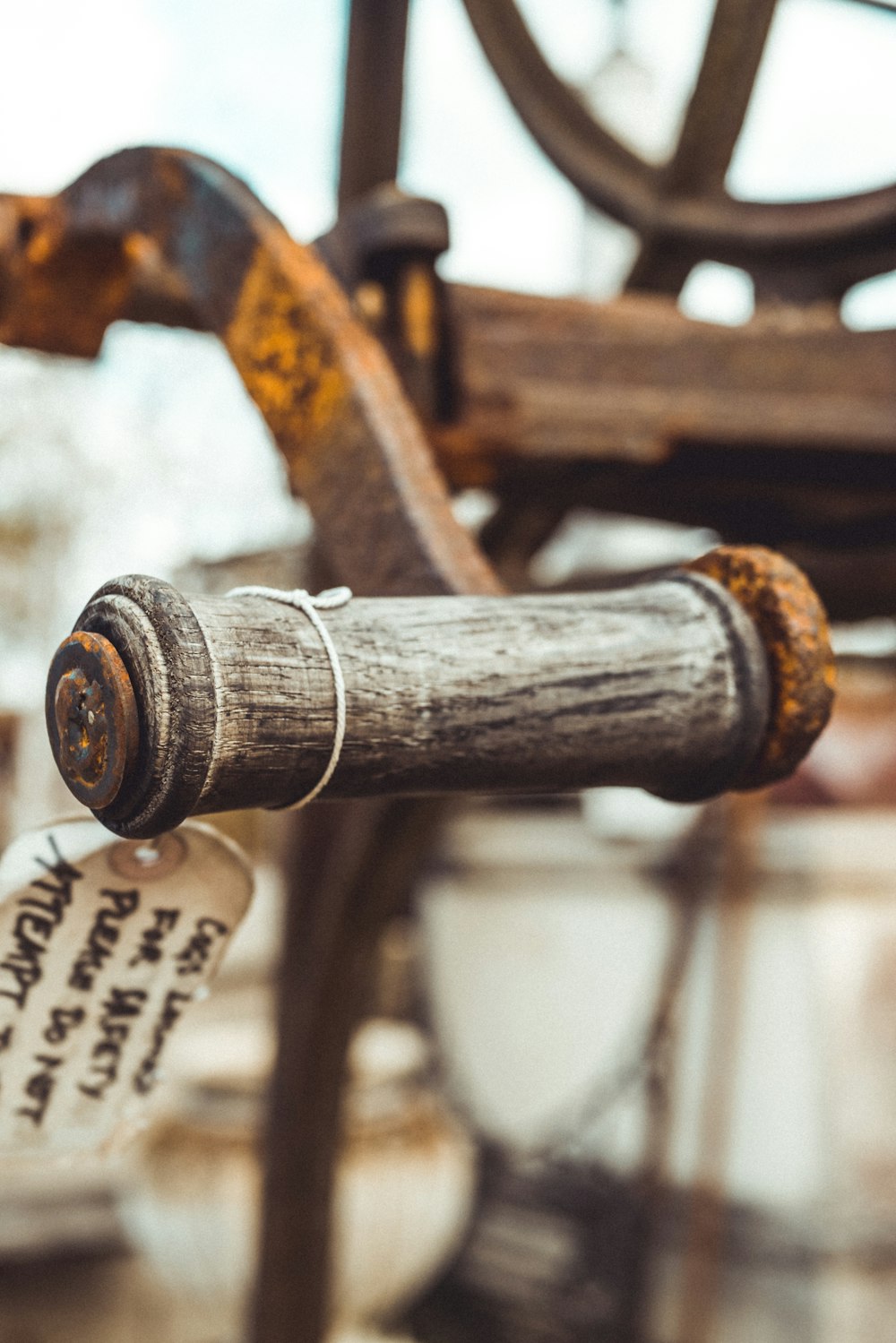 brown wooden handle