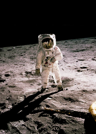 buzz aldrin walking on the moon