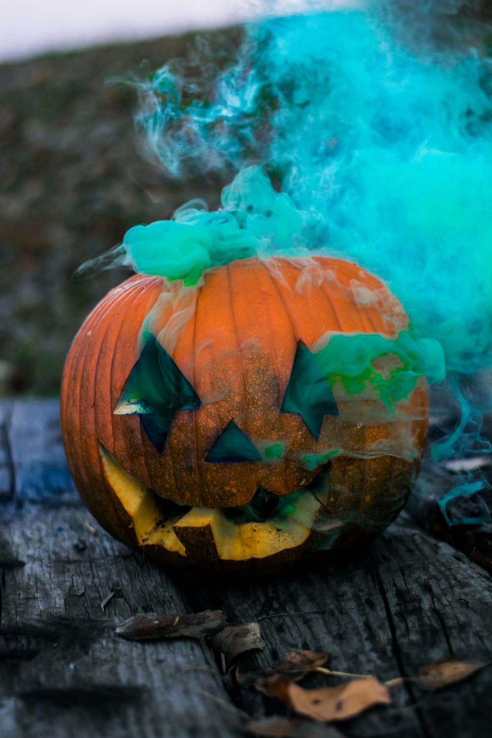 jack o' lantern on table