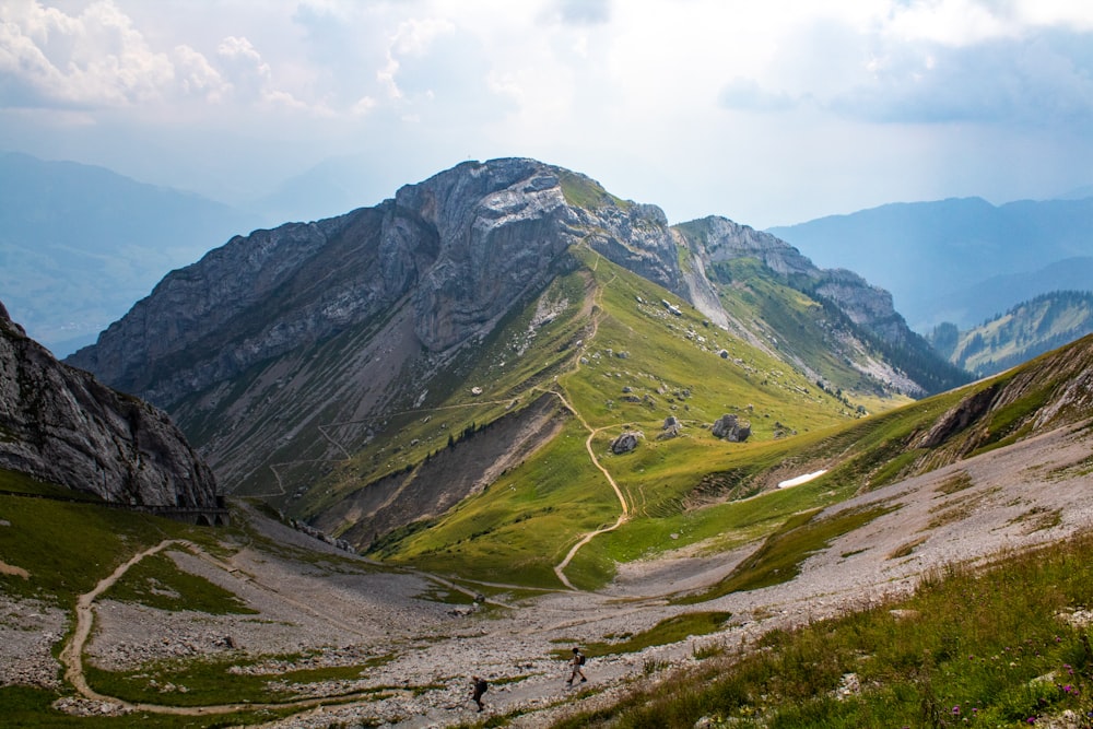 montagne verdi e grigie