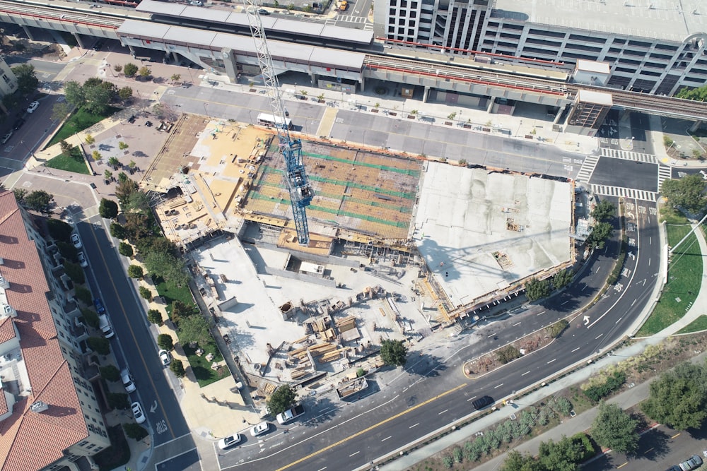 aerial photography of tower in the middle of building