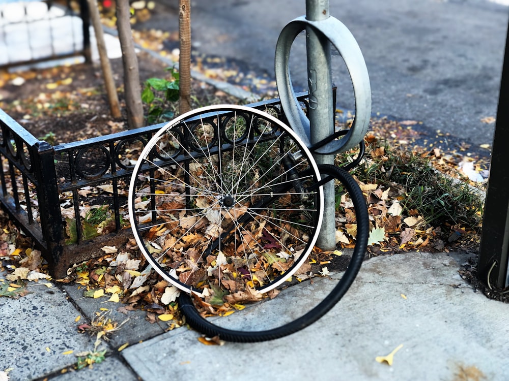 silver bicycle wheel